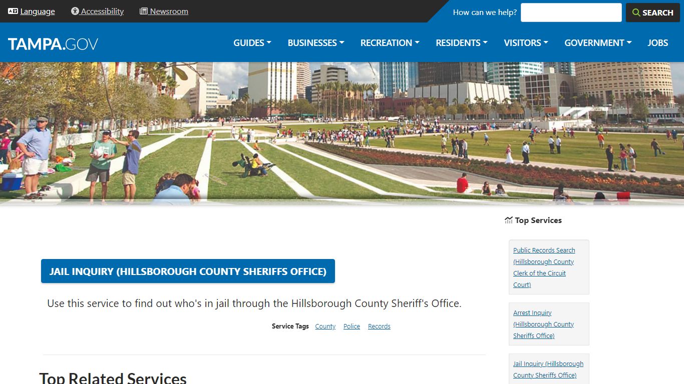 Jail Inquiry (Hillsborough County Sheriffs Office) | City of Tampa